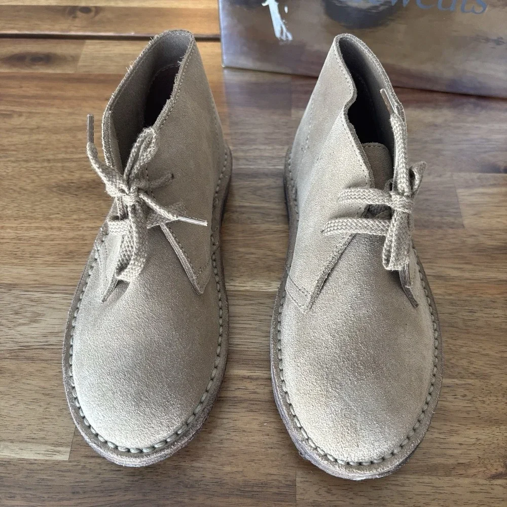 Crewcuts 1990 MacAlister boots suede Dark Chestnut Boys Size K 1 Made Italy NEW